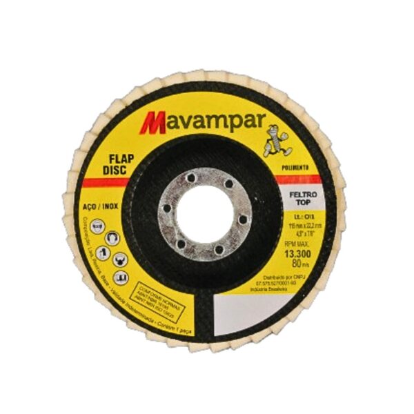 flap disco 4.1/2" polimento feltro top rex tools – mavampar