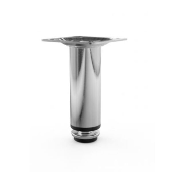 pé com regulagem aço 100mm cromado redondo hd metalnox 458/22844