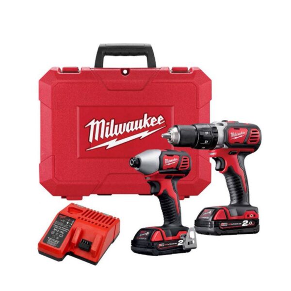 combo parafusadeira/furadeira 2 baterias 1 carregador 2.0a 18v milwaukee 2691 259