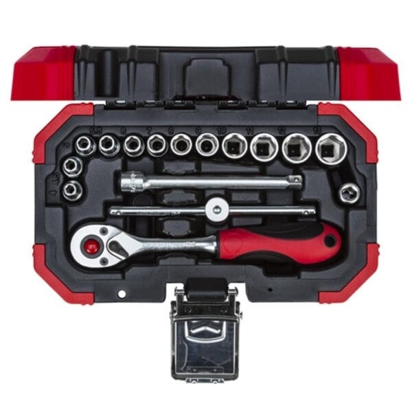 jogo soquete sextavado 1/4" 4x13 mm 16pcs gedore red 3300050