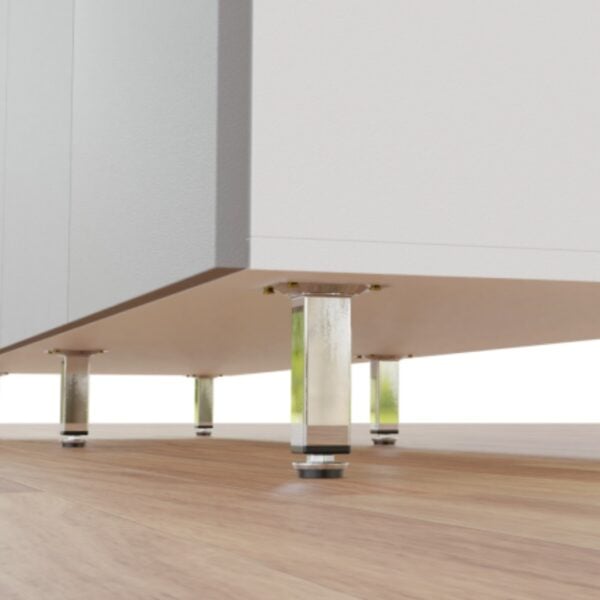 pé com regulagem aço 80mm cromado quadrado hd/metalnox pé com regulagem aço 80mm cromado quadrado hd/metalnox