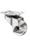 rodizio silicone transparente 35mm sem freio 42x42 metalnox