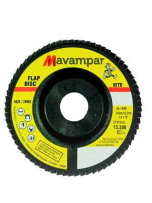 flap disco 4.1/2" nylon reto zircônio inox 72 aletas aço – mavampar