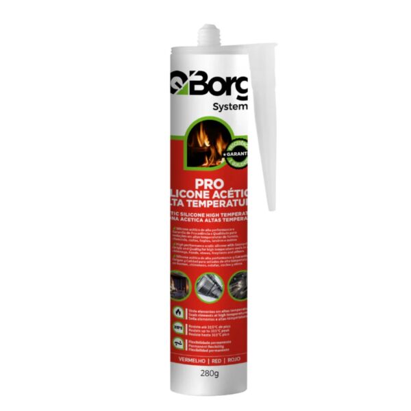 silicone alta temperatura vermelho 400gr qborg