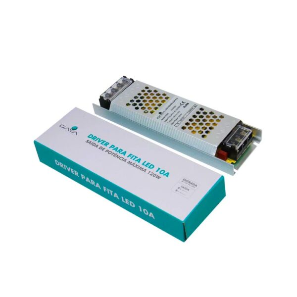 fonte driver slim fita led 10 amperes 12v 120w dican 9368