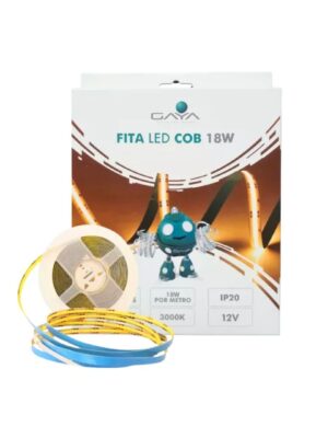 fita led cob 3000k 12v 18w rolo 50 metros