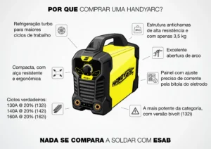 inversor solda eletrodo handyarc 142i esab