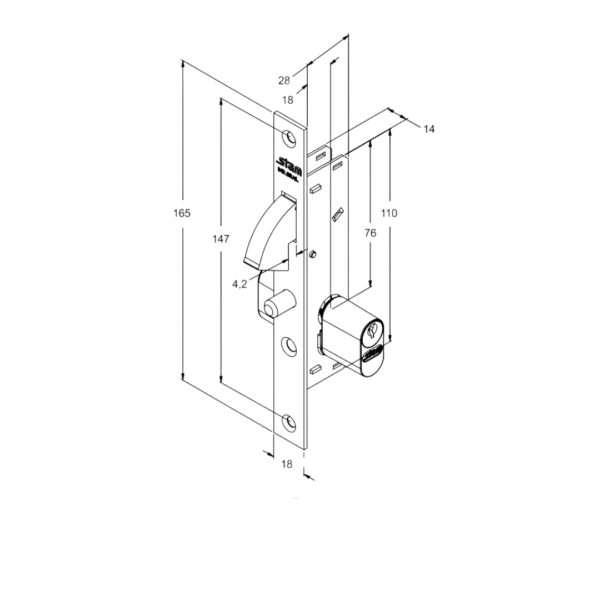 fechadura stam 901 b.papagaio espel. preto fosco 56108. fechadura stam 901 b.papagaio espel. preto fosco 56108.