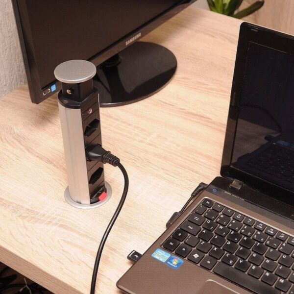 torre de tomada com 3 tomadas prata renna torre de tomada com 3 tomadas prata renna