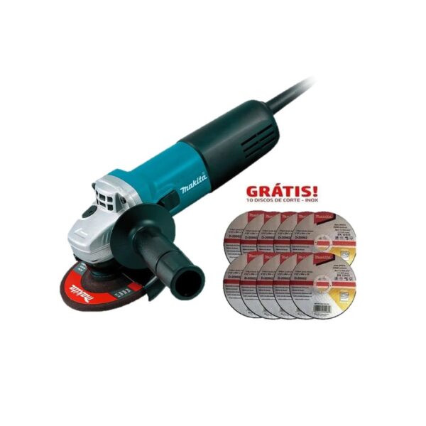 esmerilhadeira 4.1/2" 840w 9557hng makita + 10 discos inox de brinde