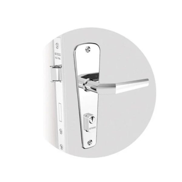 fechadura soprano popline externa espelho redondo inox