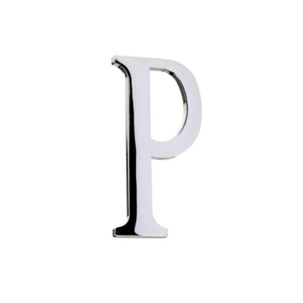 letra residencial cromado "p" união mundial