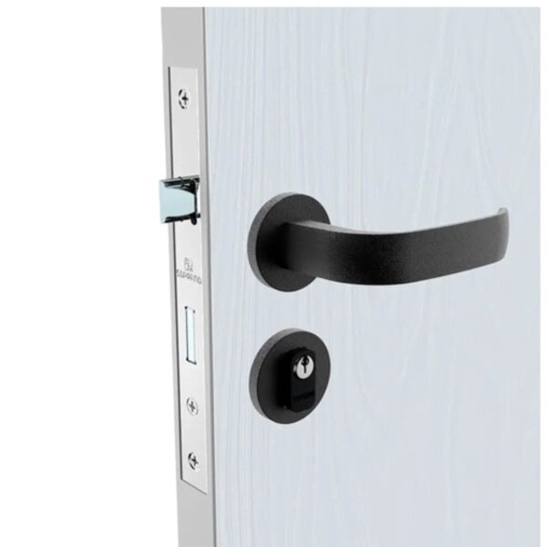 fechadura soprano icaroway externa roseta redonda preto fosco