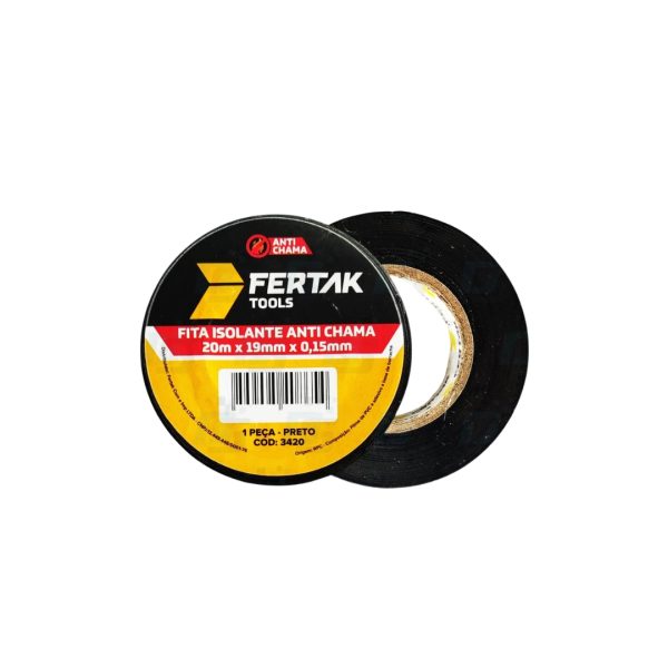 fita isolante 19x20 metros preta 0,15mm fertak