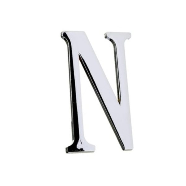 letra residencial cromada "n" união mundial
