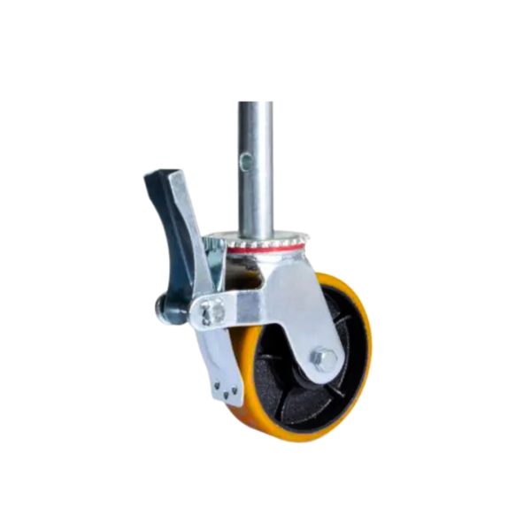 rodizio giratório 6x2 espiga lisa 140 mm freio roda ferro com pu esfera