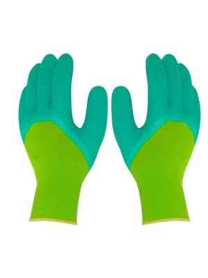 luva poliester palma corrugada resistente verde pct c/12 t.10 c.a plastcor 42372 600.01142