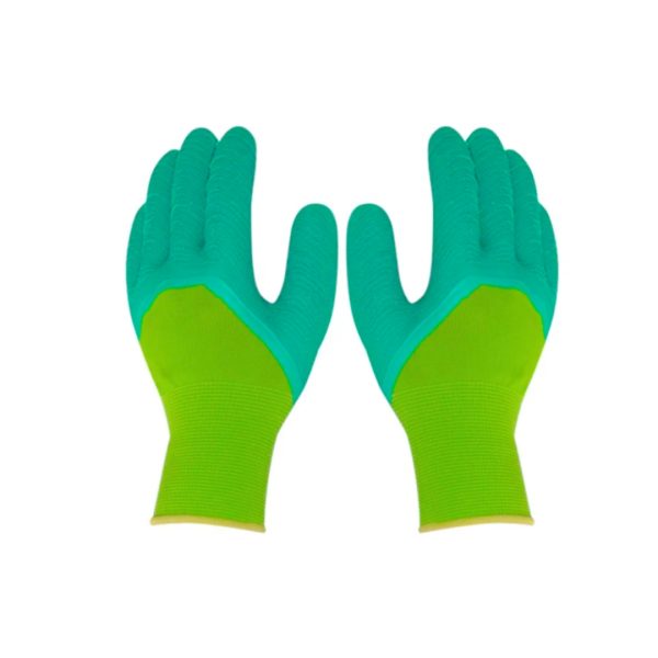 luva poliester palma corrugada resistente verde pct c/12 t.10 c.a plastcor 42372 600.01142