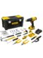 combo parafusadeira furadeira de impacto a bateria 20v com 119 acessórios maleta e carregador bivolt stanley scd711c1h br
