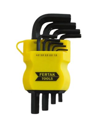 jogo chave allen 1.5x10 curta 9 peças fertak 2410