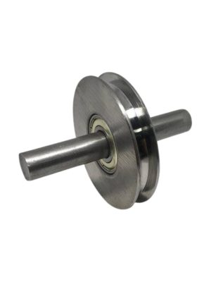 roldana ferro 4" u 14mm com rolamento eixo 15x100 poletto