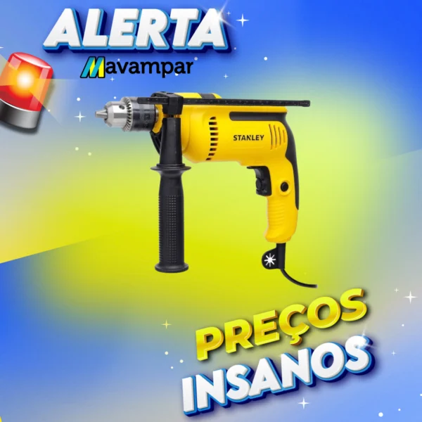 furadeira 710w impacto 1/2 chave vvr 220v sdh710b2 stanley