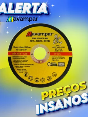 kit 50 peças disco de corte inox 4.1/2" a46 bf41 mavampar
