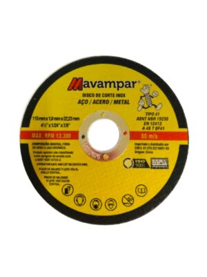 kit 50 peças disco de corte inox 4.1/2" a46 bf41 mavampar