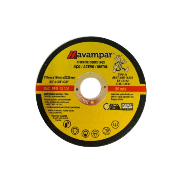 kit 50 peças disco de corte inox 4.1/2" a46 bf41 mavampar kit 50 peças disco de corte inox 4.1/2" a46 bf41 mavampar