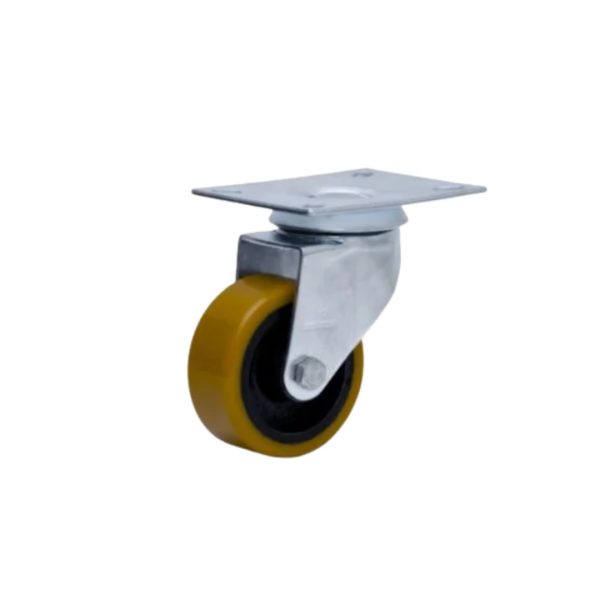 rodízio giratório 3" 312 170kg roda amarela com chapa glp.312.pf.fp (2547)33070260150533002547