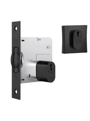 fechadura pivotante stam 1005 roseta quadrada preta