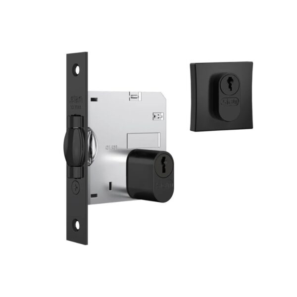 fechadura pivotante stam 1005 roseta quadrada preta