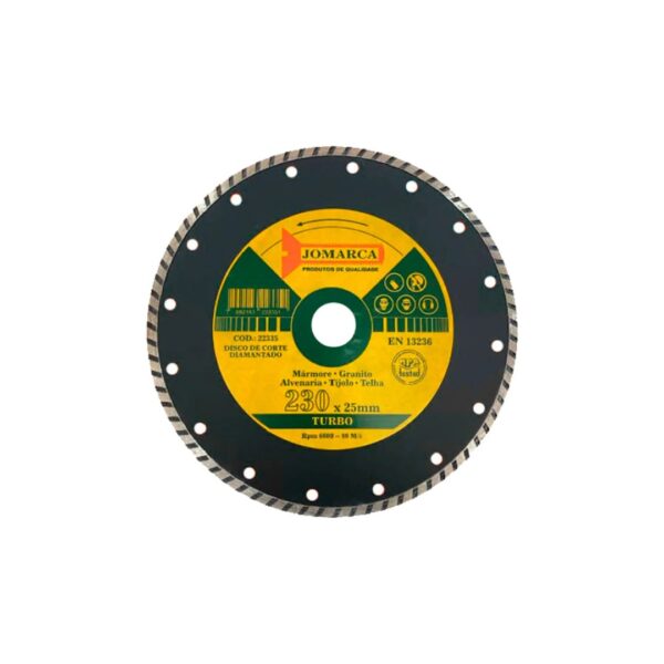 disco diamantado 230mm turbo corte seco jomarca 22335