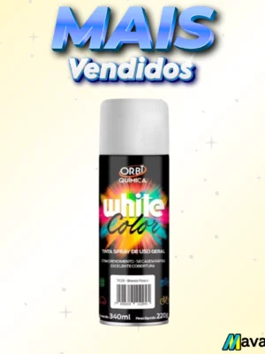 tinta spray branco brilhante 340ml/190g orbispray