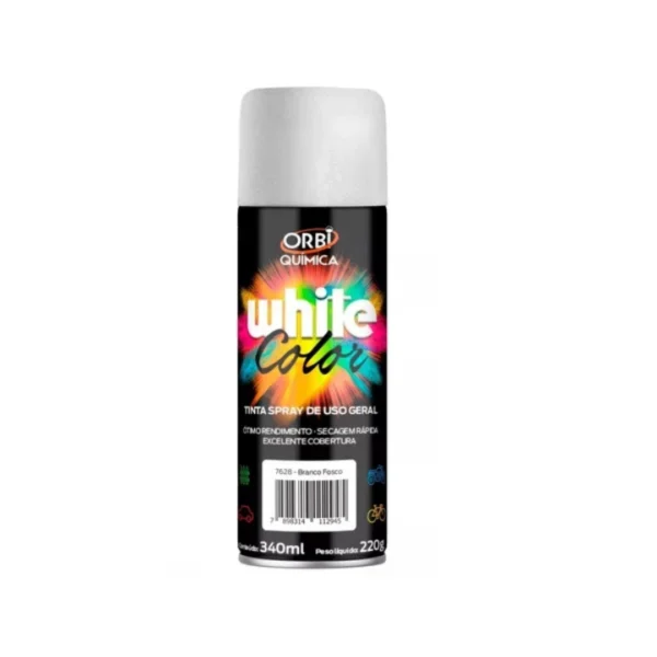 tinta spray branco brilhante 340ml/190g orbispray tinta spray branco brilhante 340ml/190g orbispray