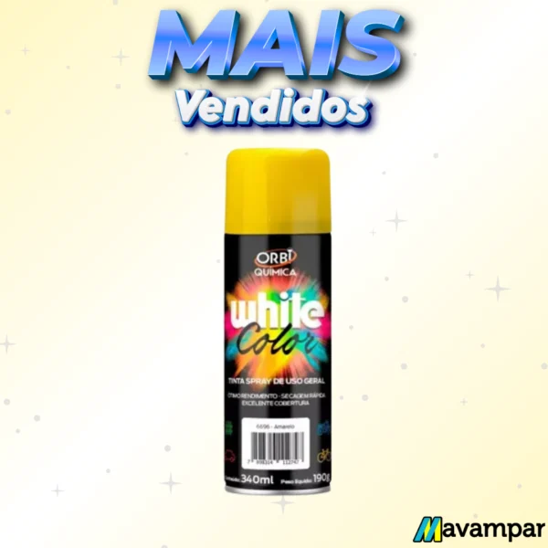 tinta spray amarelo 340ml/190g orbispray