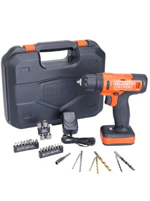 parafusadeira furadeira impacto 3/8" carregador 1 bateria 1.5a 12v max li ion vvr17 bivol cpt black decker bcd712vhd br