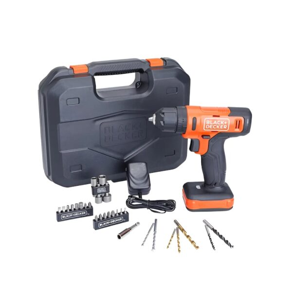 parafusadeira furadeira impacto 3/8" carregador 1 bateria 1.5a 12v max li ion vvr17 bivol cpt black decker bcd712vhd br