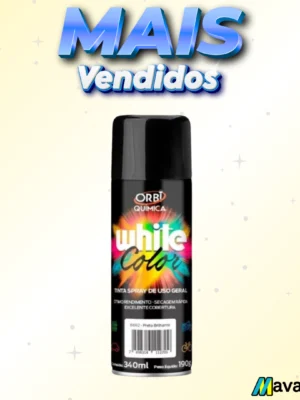 tinta spray preto brilhante 340ml/190g orbispray 18745