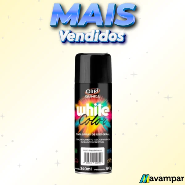 tinta spray preto brilhante 340ml/190g orbispray 18745 tinta spray preto brilhante 340ml/190g orbispray 18745