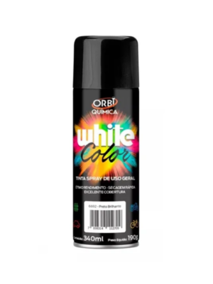 tinta spray preto brilhante 340ml/190g orbispray 18745