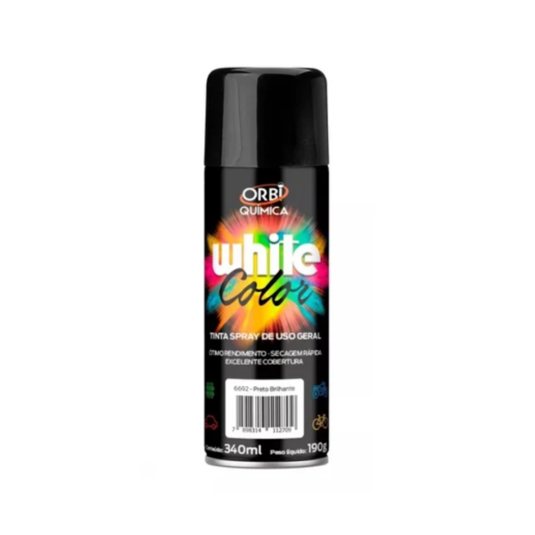tinta spray preto brilhante 340ml/190g orbispray 18745 tinta spray preto brilhante 340ml/190g orbispray 18745
