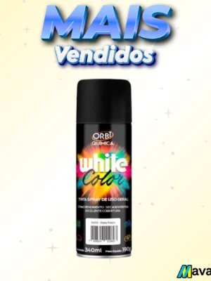 tinta spray preto fosco 340ml/190g orbispray