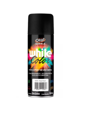 tinta spray preto fosco 340ml/190g orbispray