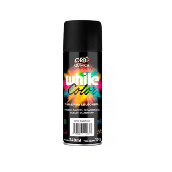 tinta spray preto fosco 340ml/190g orbispray tinta spray preto fosco 340ml/190g orbispray