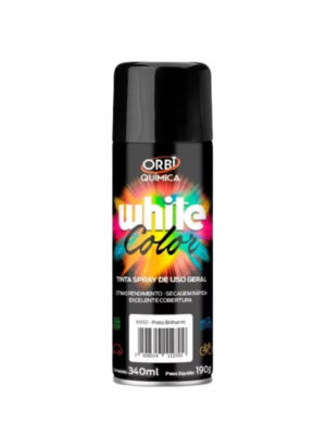 tinta spray preto brilhante 340ml/190g orbispray 18745