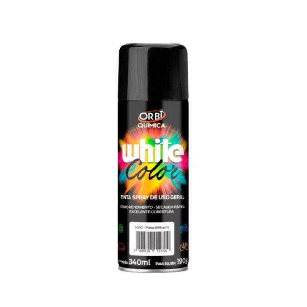 tinta spray preto brilhante 340ml/190g orbispray 18745 tinta spray preto brilhante 340ml/190g orbispray 18745