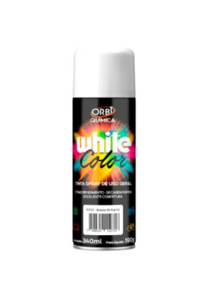 tinta spray branco brilhante 340ml/190g orbispray
