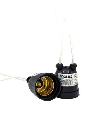 bocal plástico pendente com rabicho preto foxlux 43.01t