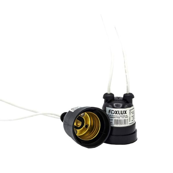 bocal plástico pendente com rabicho preto foxlux 43.01t